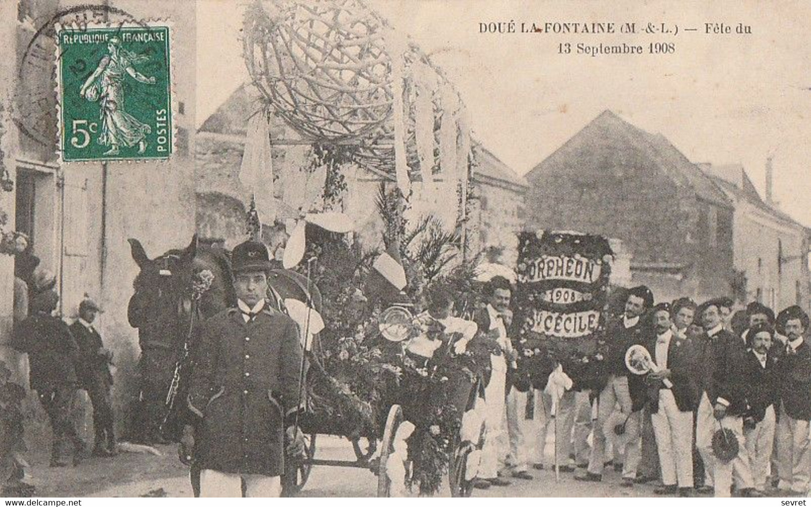 DOUE-la-FONTAINE. - Fête Du 13 Septembre 1908. Cliché RARE - Doue La Fontaine