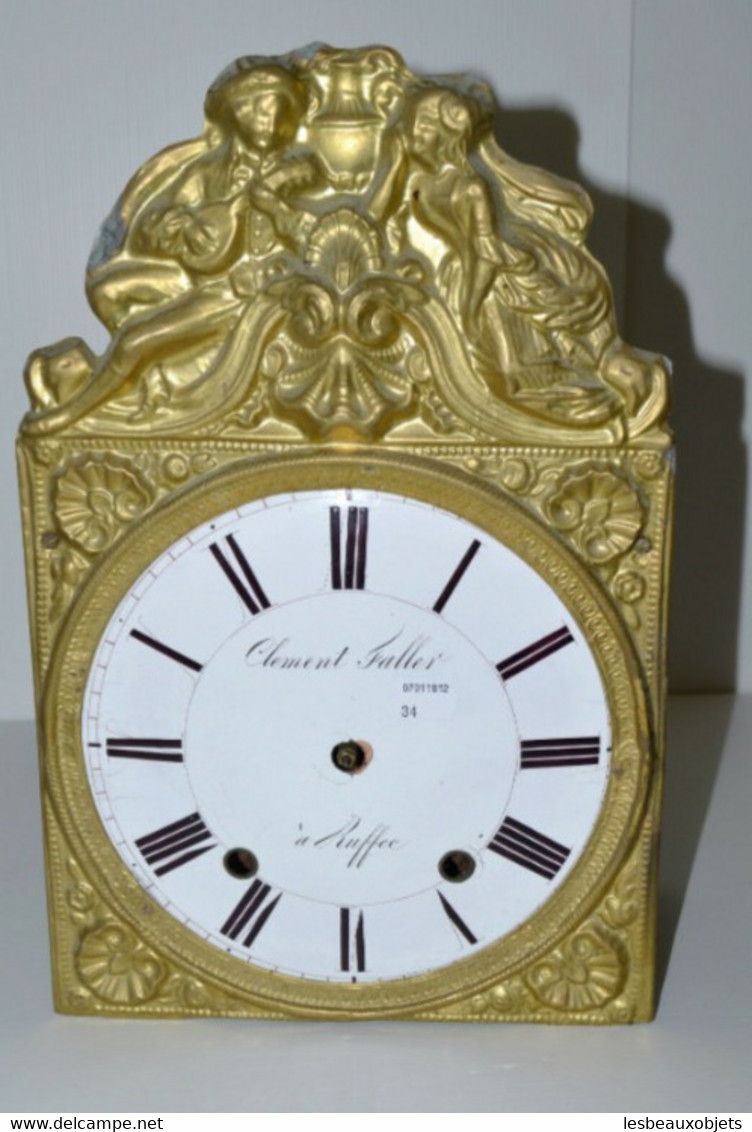 MOUVEMENT HORLOGE COMTOISE 8J XIXe fonction réveil sans cloche Réf.07011612 - 34 COLLECTION DECO PENDULE ANCIENNE