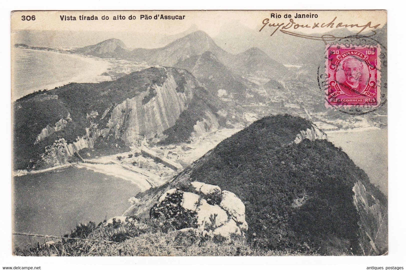 Carte Postale Rio De Janeiro 1911 Brasil Brésil Brazil Liège Belgique Pão De Açúcar - Covers & Documents