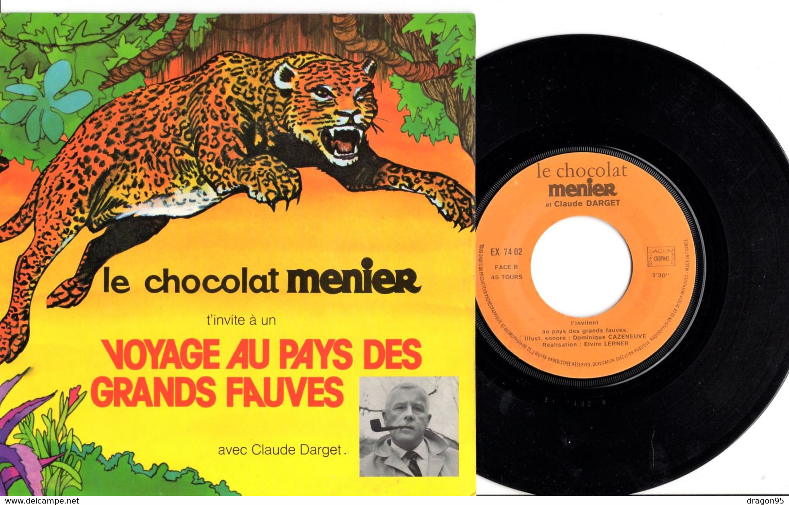 45t Publicitaire "Chocolat Menier" : Voyage Au Pays Des Grands Fauves - EX 7402 - Children