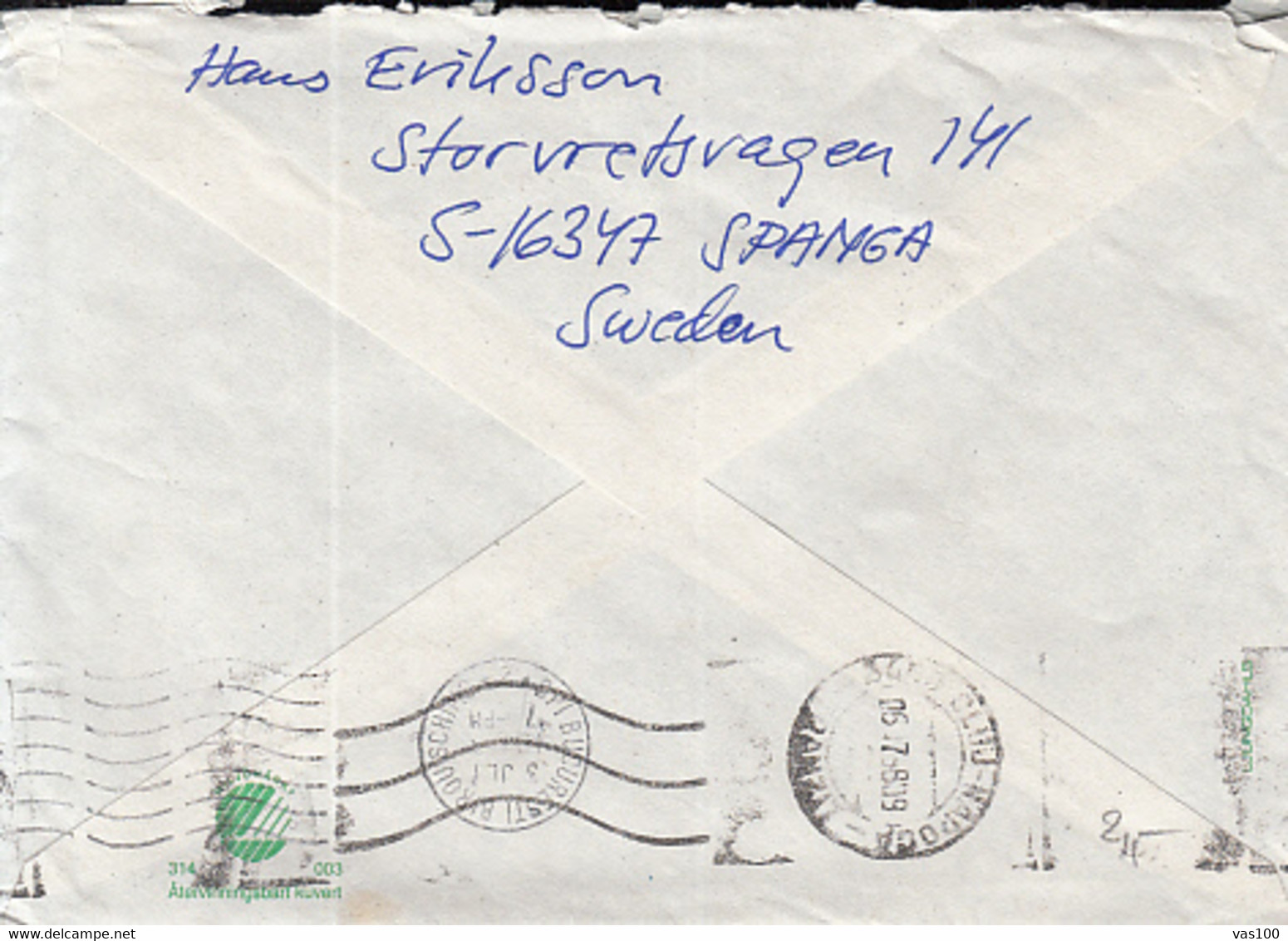 FESTIVAL STAMP ON COVER, 1998, SWEDEN - Covers & Documents