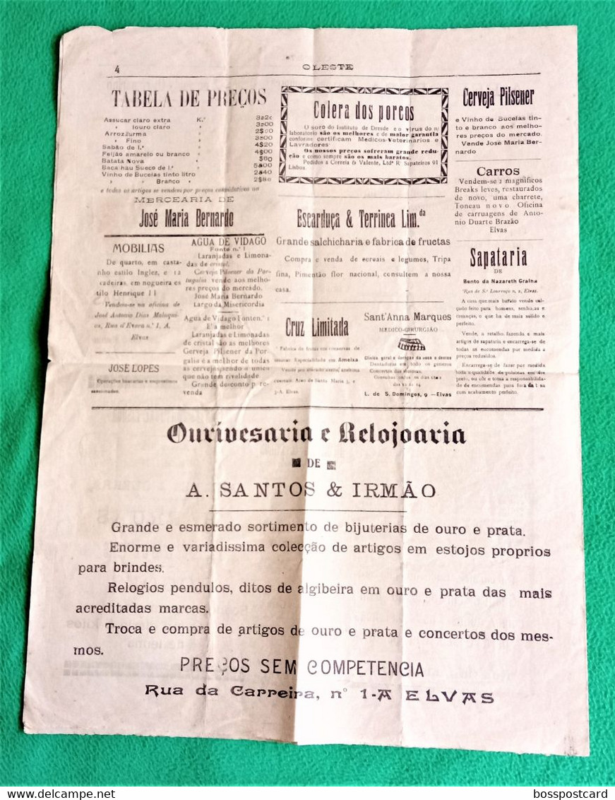 Elvas - Jornal O Leste Nº 332, 5 De Julho De 1925 - Imprensa - Portugal - Algemene Informatie