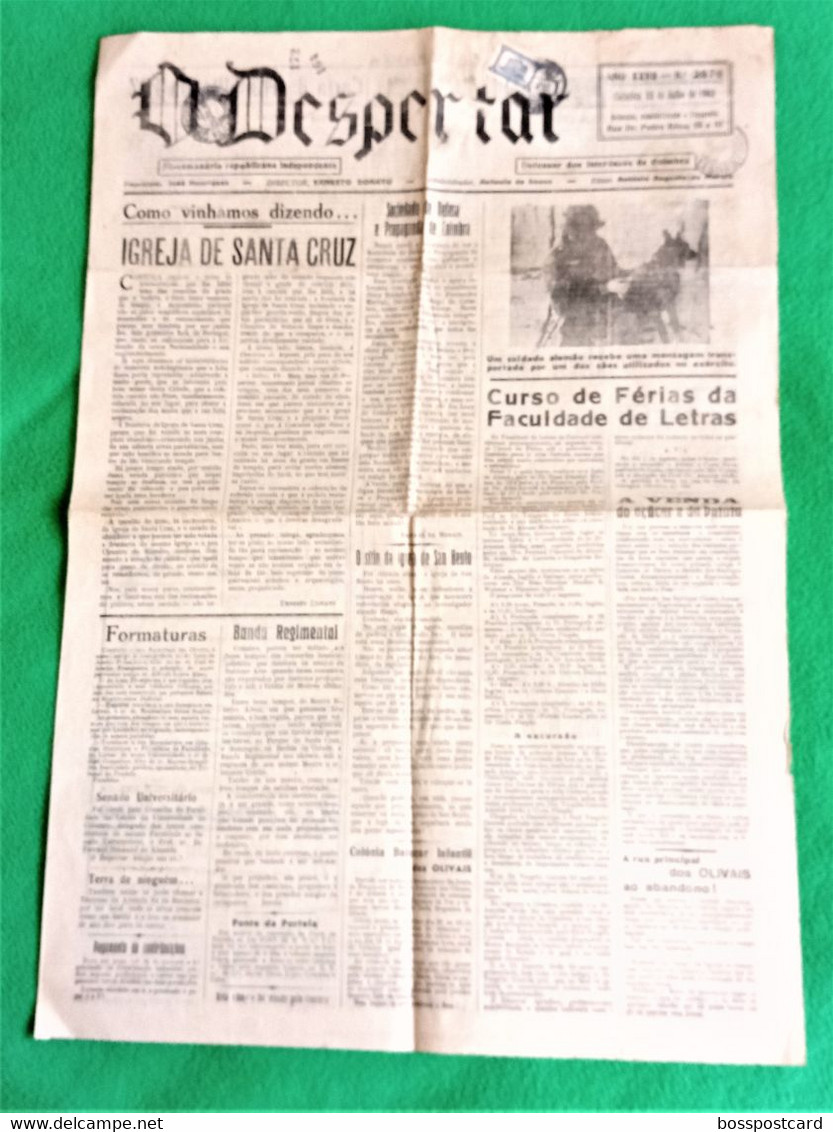 Coimbra - Jornal O Despertar Nº 2676, 28 De Julho De 1943 - Imprensa - Portugal. - Informations Générales