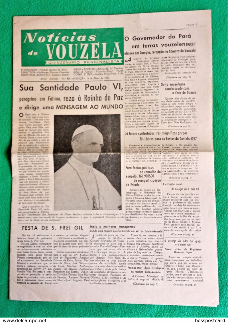 Vouzela - Jornal Notícias De Vouzela Nº 10, 16 De Maio De 1967 - Imprensa. Viseu. Portugal. - General Issues