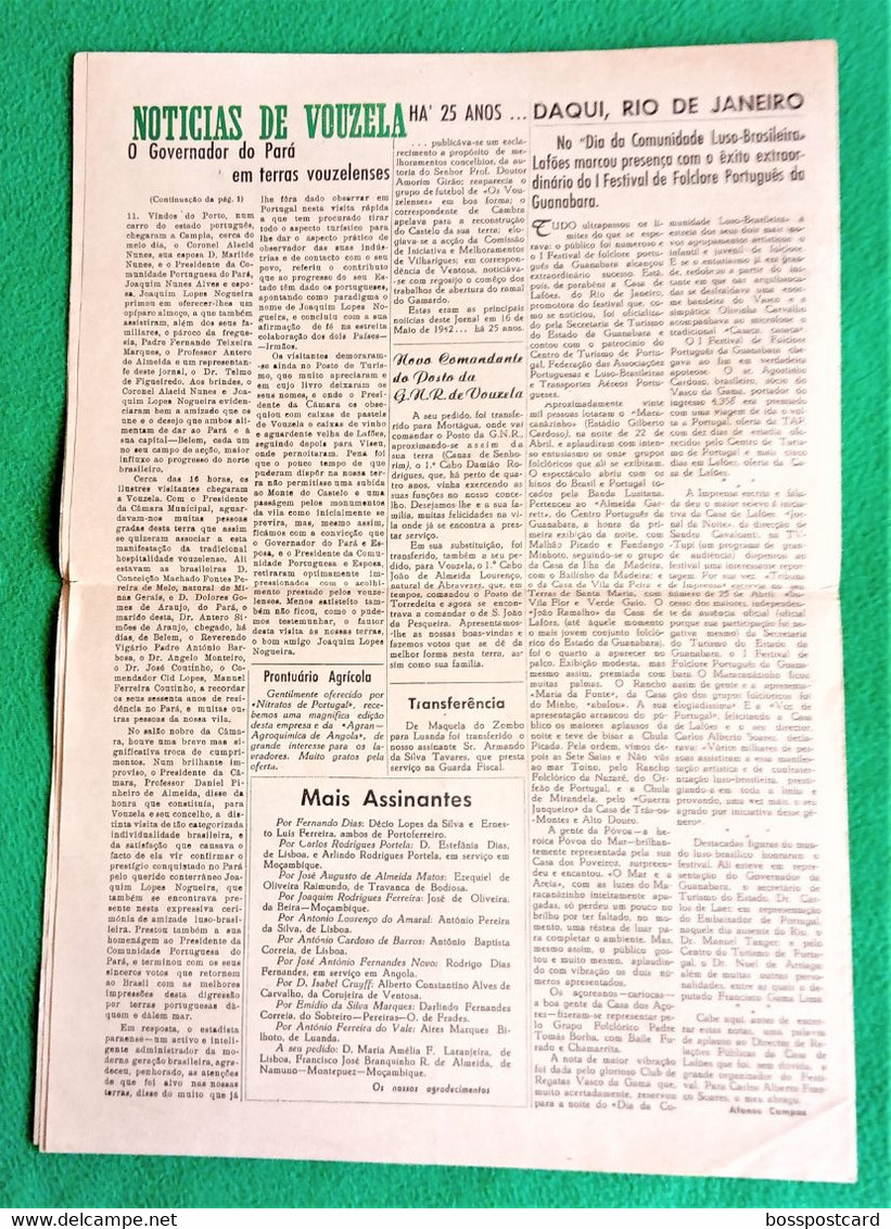Vouzela - Jornal Notícias De Vouzela Nº 10, 16 De Maio De 1967 - Imprensa. Viseu. Portugal. - Informations Générales