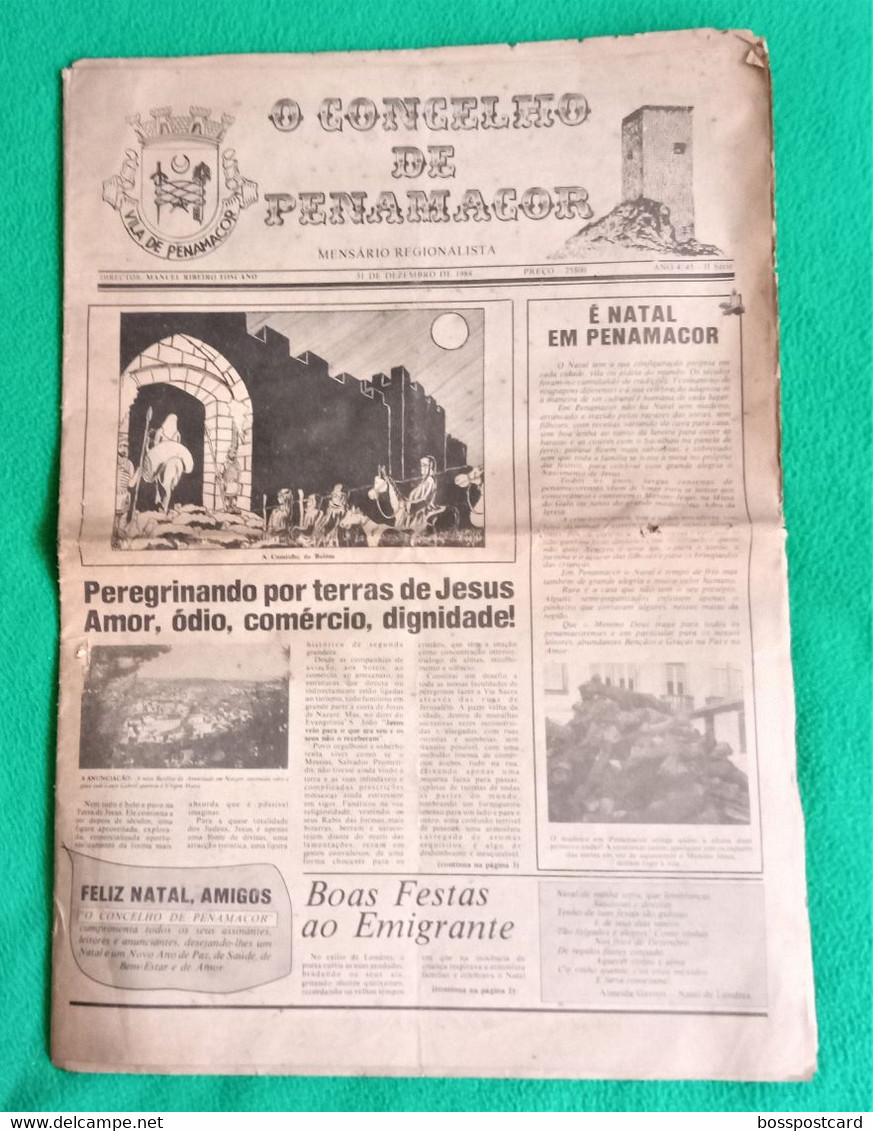 Penamacor - Jornal O Concelho De Penamacor Nº 45, 31 De Dezembro De 1984 - Imprensa. Castelo Branco. Portugal. - Algemene Informatie