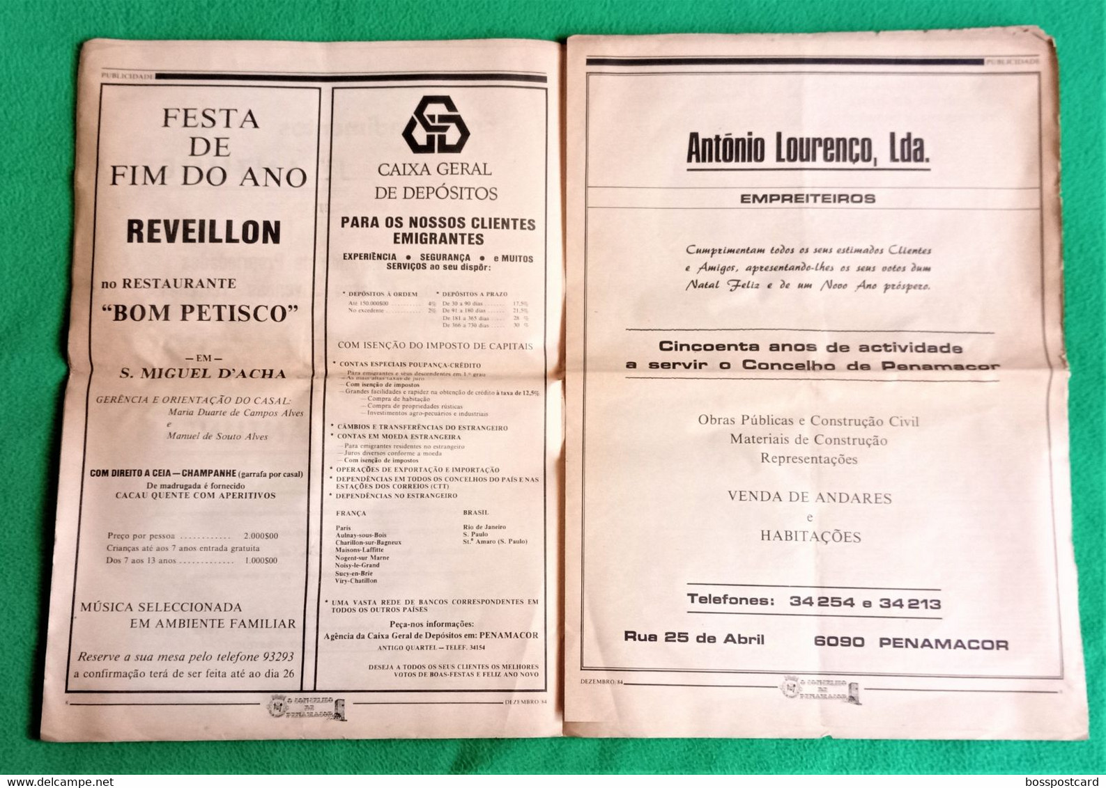 Penamacor - Jornal O Concelho De Penamacor Nº 45, 31 De Dezembro De 1984 - Imprensa. Castelo Branco. Portugal. - Algemene Informatie