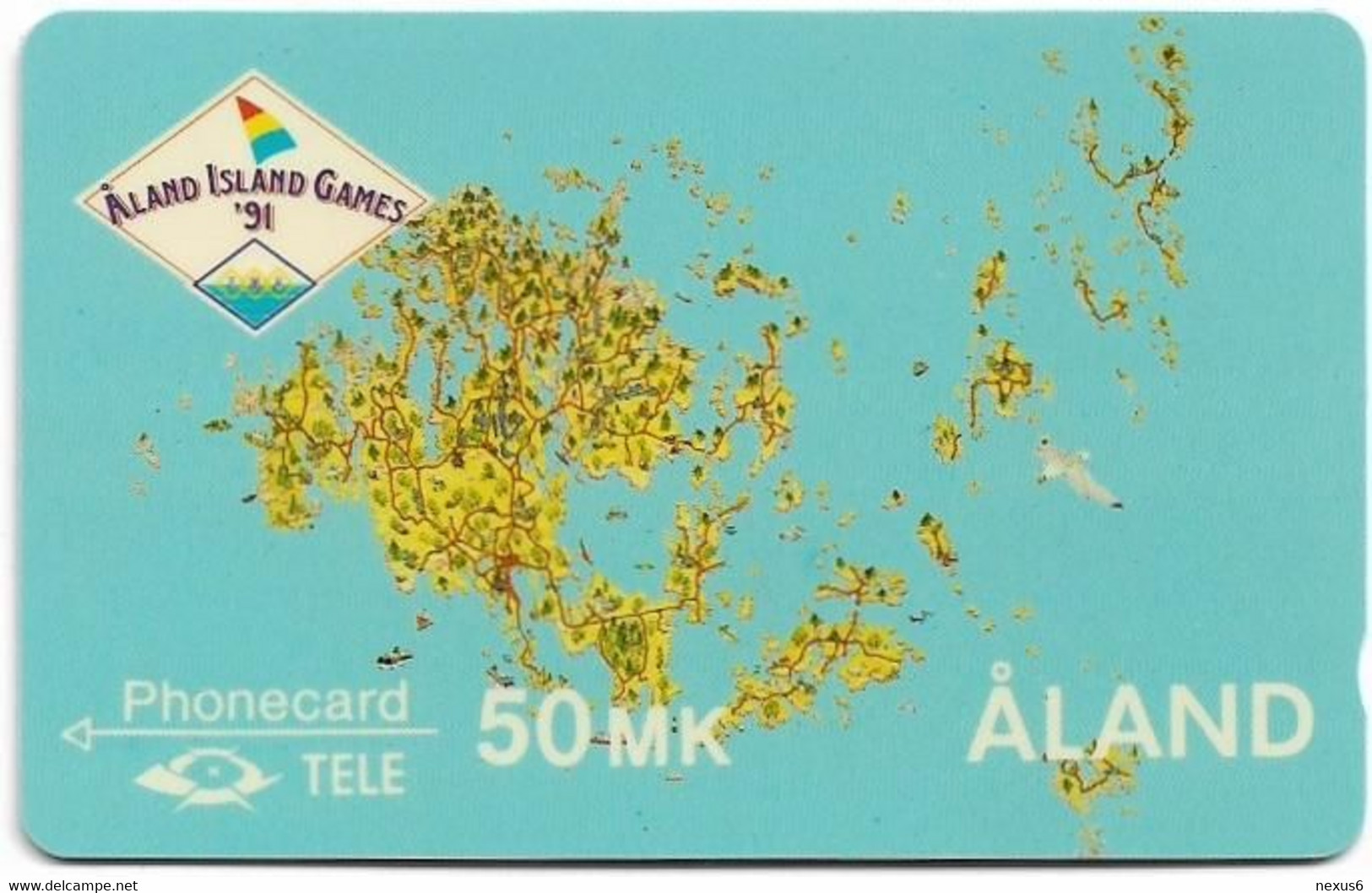 Aland - Map Of Åland - 4FINB (Height 5mm), 06.1991, 5.000ex, Mint - Aland
