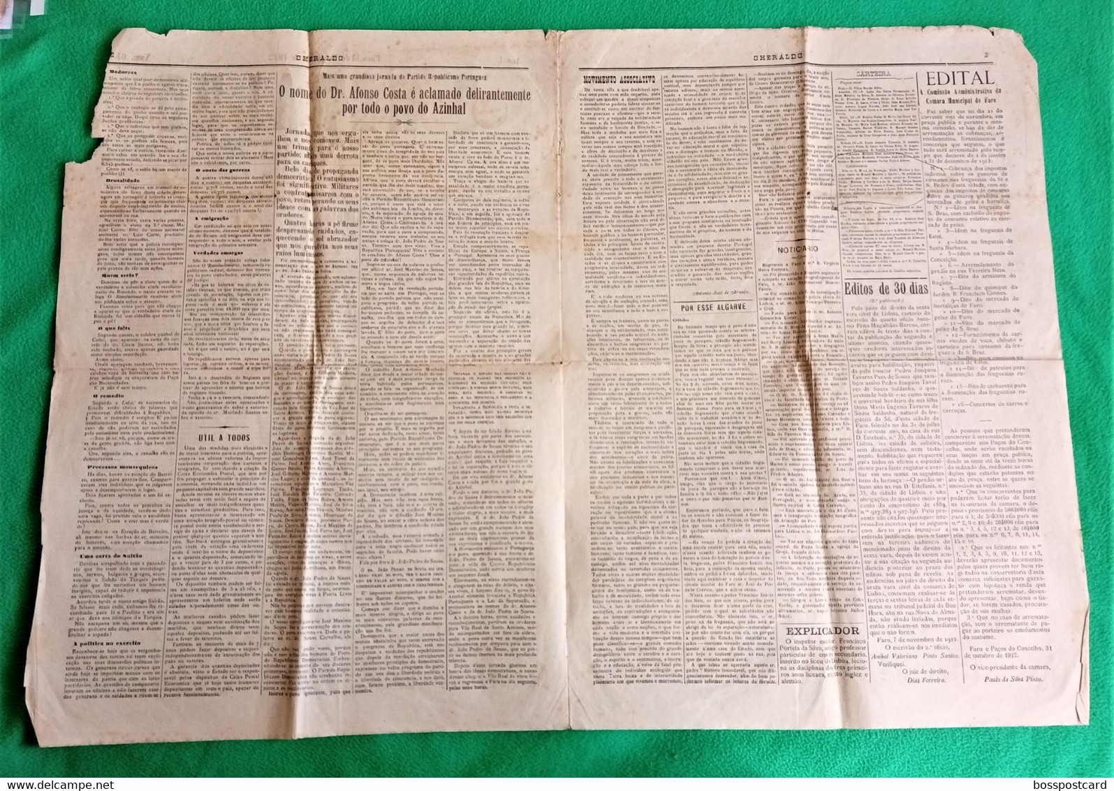 Faro - Jornal O Heraldo Nº 61, 13 De Novembro De 1912 - Imprensa - Portugal - Algemene Informatie