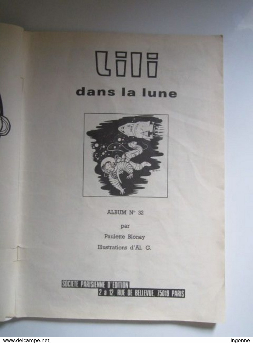 BD SOUPLE Magazine Ancien LILI Dans La Lune 1974 Albums Jeunesse Joyeuse Numéro 32 (en L'état) - Lili L'Espiègle