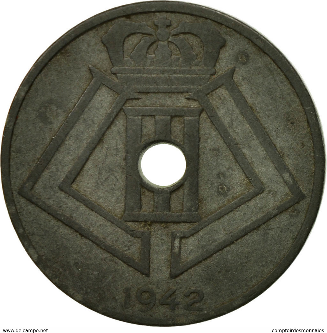 Monnaie, Belgique, 25 Centimes, 1942, TTB, Zinc, KM:131 - 25 Centimos