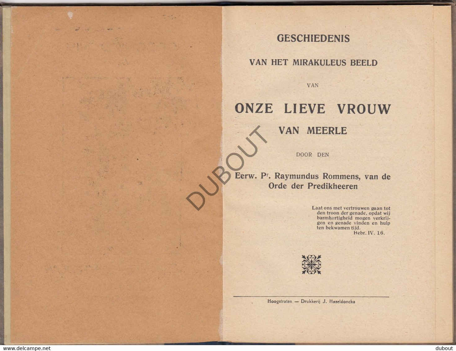 MEERLE/Hoogstraten Geschiedenis Mirakuleus Beeld OLVrouw R.Rommens 1936 (N631) - Vecchi