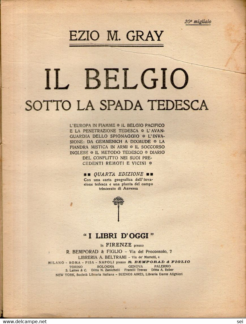 B 4389 - Libro, Gray, Belgio, Prima Guerra Mondiale - War 1914-18