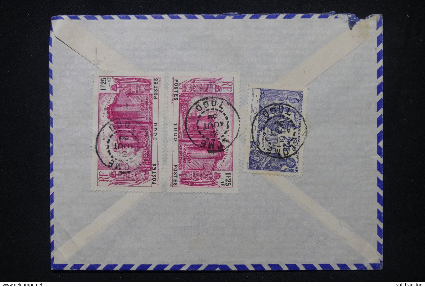 TOGO - Enveloppe De Lomé Pour La Suisse En 1939 Par Avion, Affranchissement Dont Révolution Au Dos - L 103887 - Storia Postale