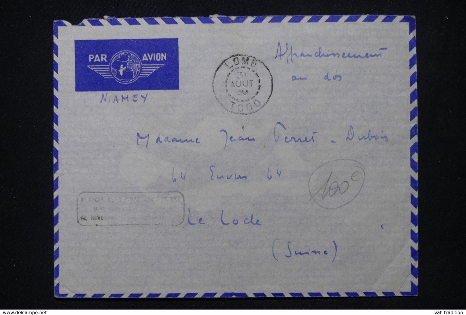 TOGO - Enveloppe De Lomé Pour La Suisse En 1939 Par Avion, Affranchissement Dont Révolution Au Dos - L 103887 - Storia Postale