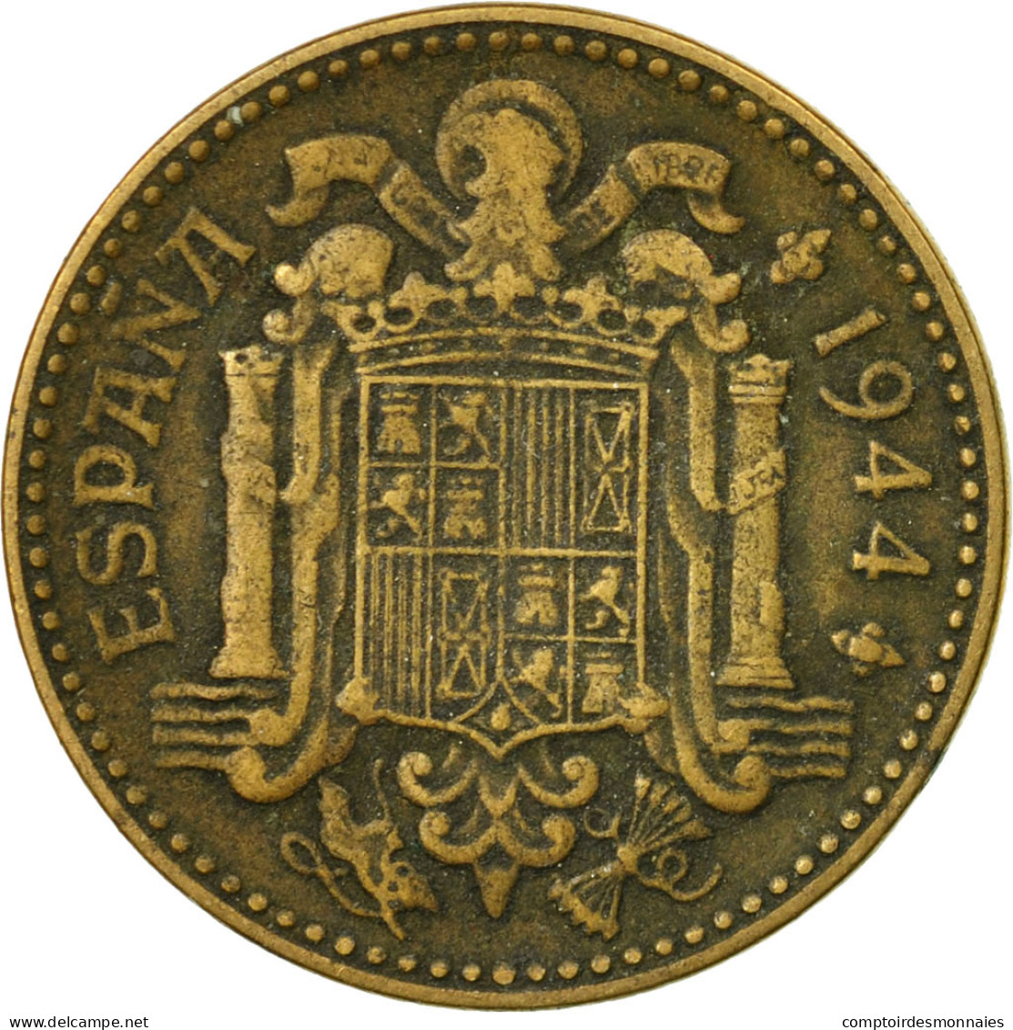 Monnaie, Espagne, Peseta, 1944, TTB, Aluminum-Bronze, KM:767 - 1 Peseta