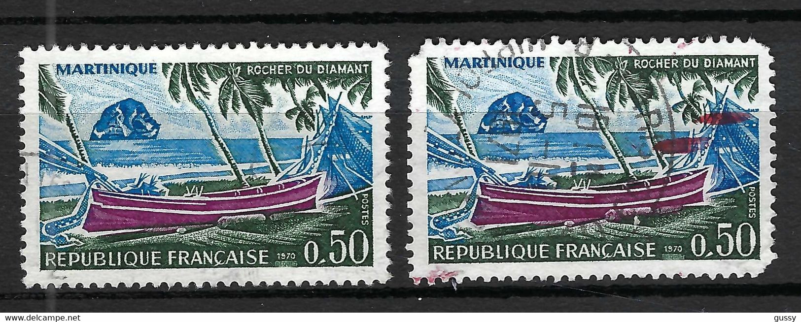 FRANCE 1970: Le Y&T 1644 Obl., Variété "2 Grosses Taches Rouge-brun" Côté E Du TP De Droite - Usados