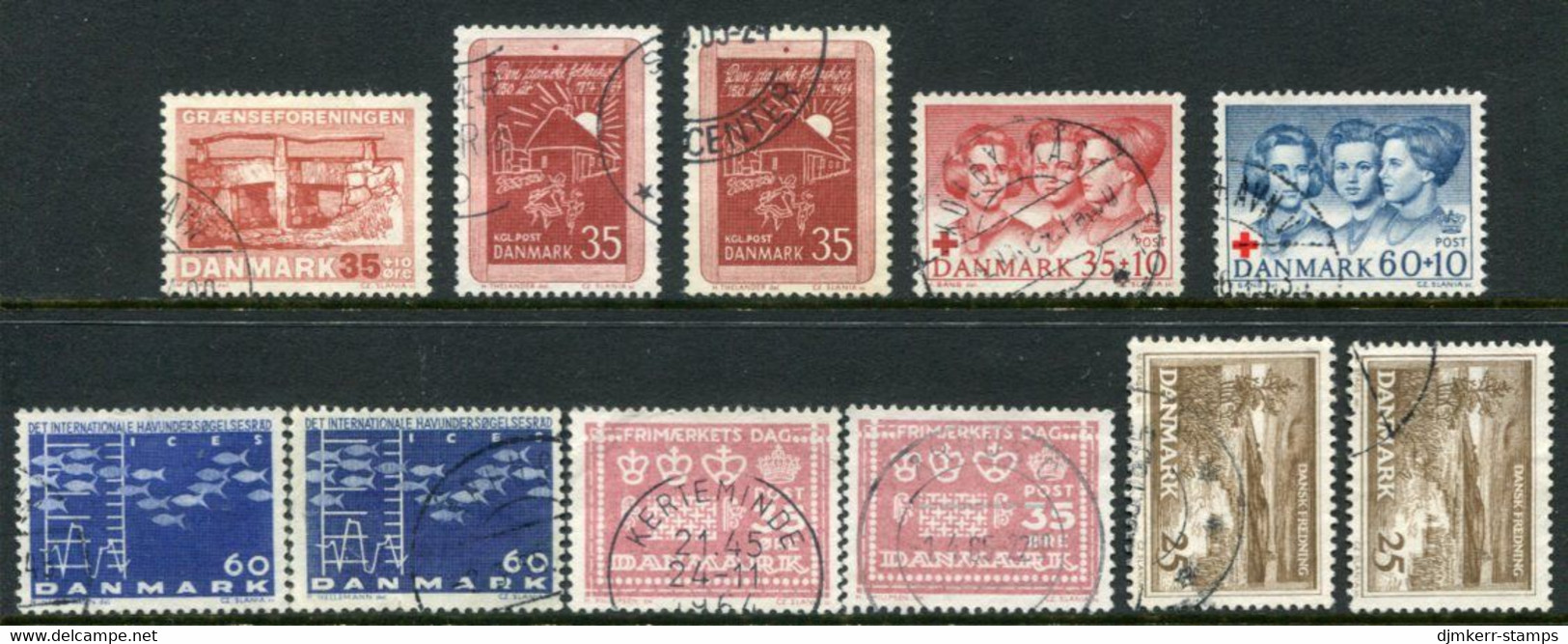 DENMARK 1964 Complete Issues With Ordinary And Fluorescent Papers, Used Michel 419-425y - Used Stamps