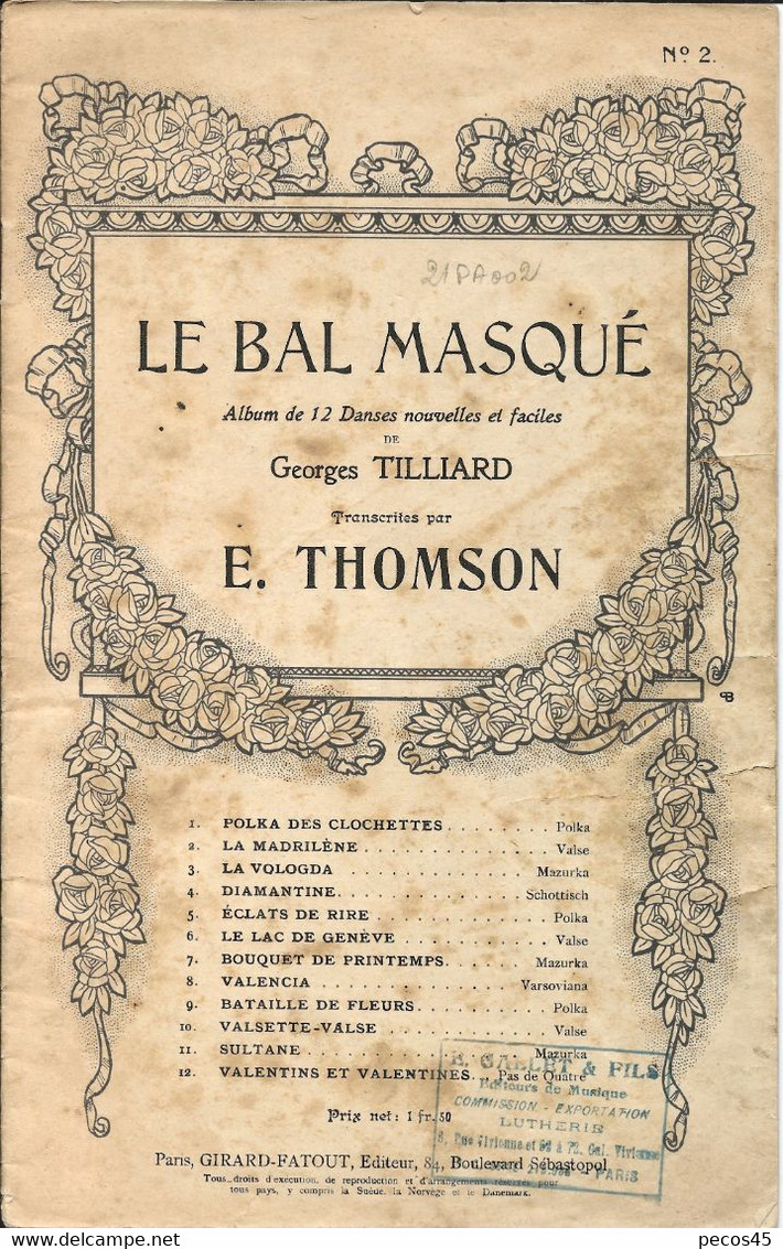 Lot De 3 Brochures  : Le Bal Masqué - Matinées Dansantes - Les Soirées Parisiennes Par Georges TILLIARD. - S-U