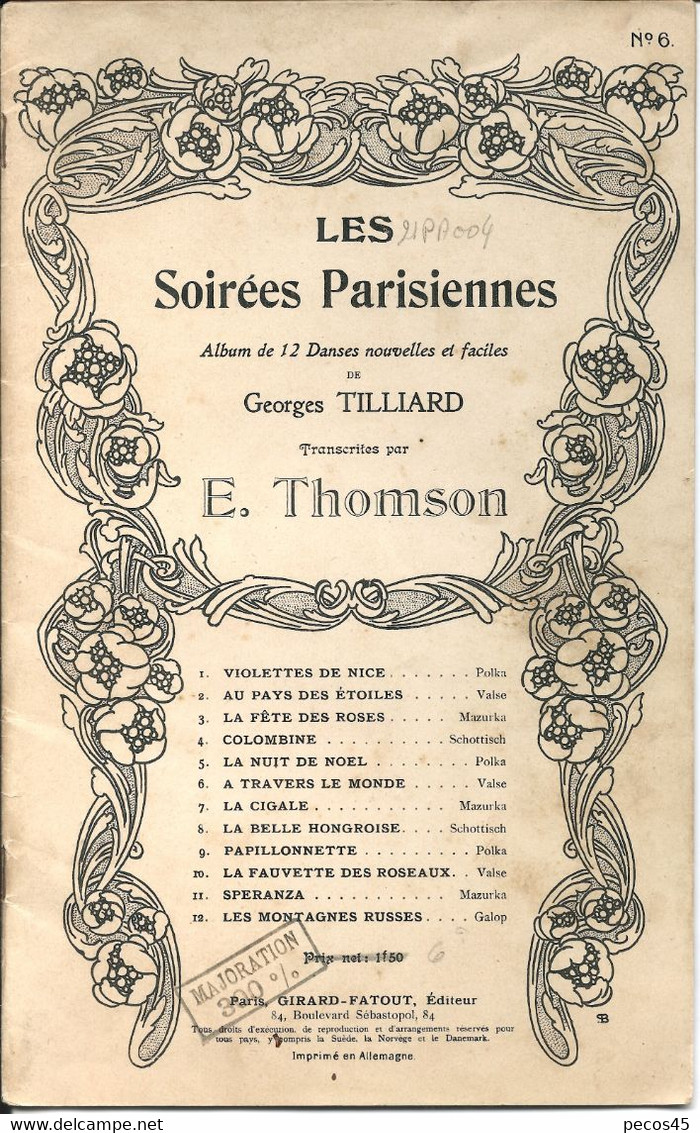 Lot De 3 Brochures  : Le Bal Masqué - Matinées Dansantes - Les Soirées Parisiennes Par Georges TILLIARD. - S-U