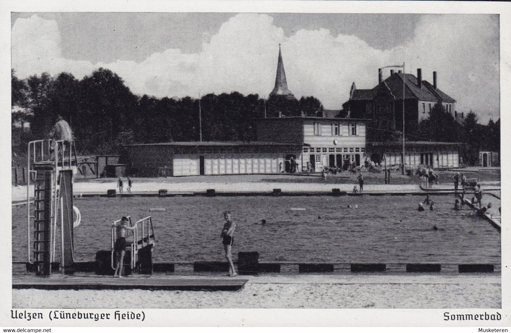 Deutsches Reich PPC Uelzen (Lüneburger Heide) Sommerbad Swimmingpool Verlag Rudolf Rose (2 Scans) - Uelzen