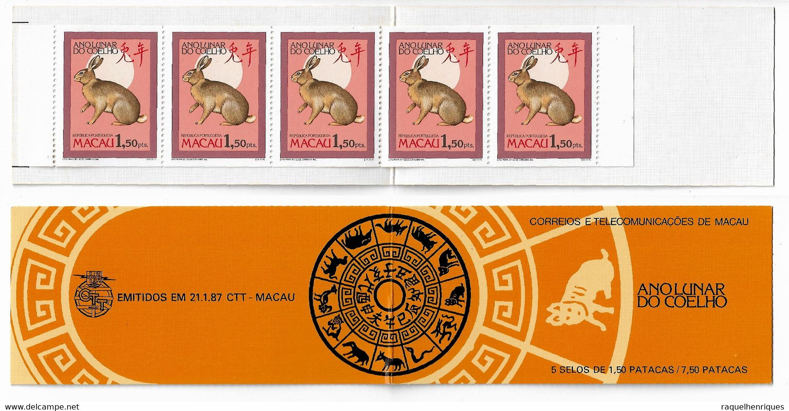 MACAU STAMP BOOKLET - 1987 Chinese New Year - Year Of The Rabbit MNH (STB10-471) - Cuadernillos