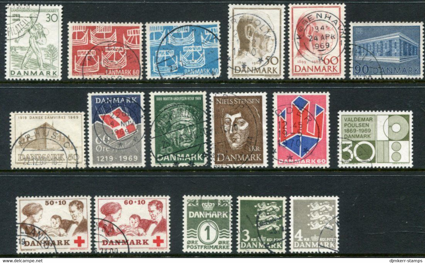 DENMARK 1969 Complete Issues Used Michel 474-90 - Usado