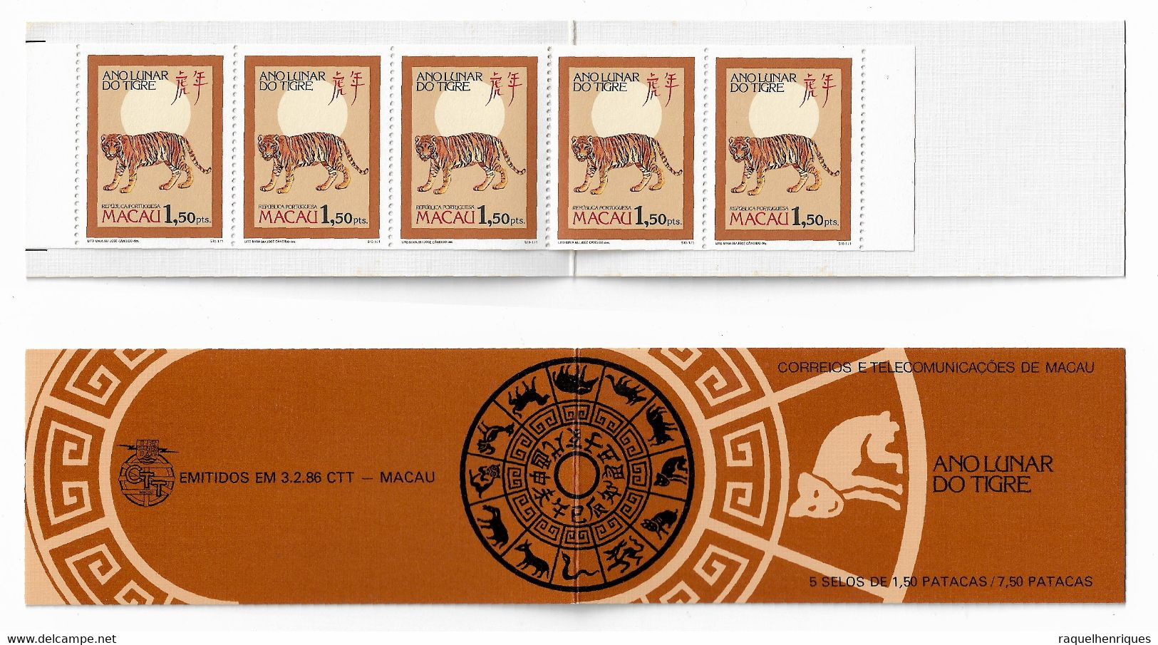 MACAU STAMP BOOKLET - 1986 Chinese New Year - Year Of The Tiger MNH (STB10-474) - Markenheftchen