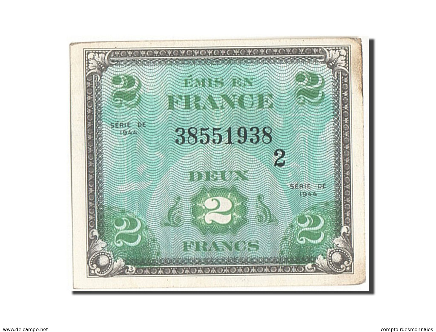 Billet, France, 2 Francs, 1944 Flag/France, 1944, 1944, SUP, Fayette:VF16.2 - 1944 Vlag/Frankrijk