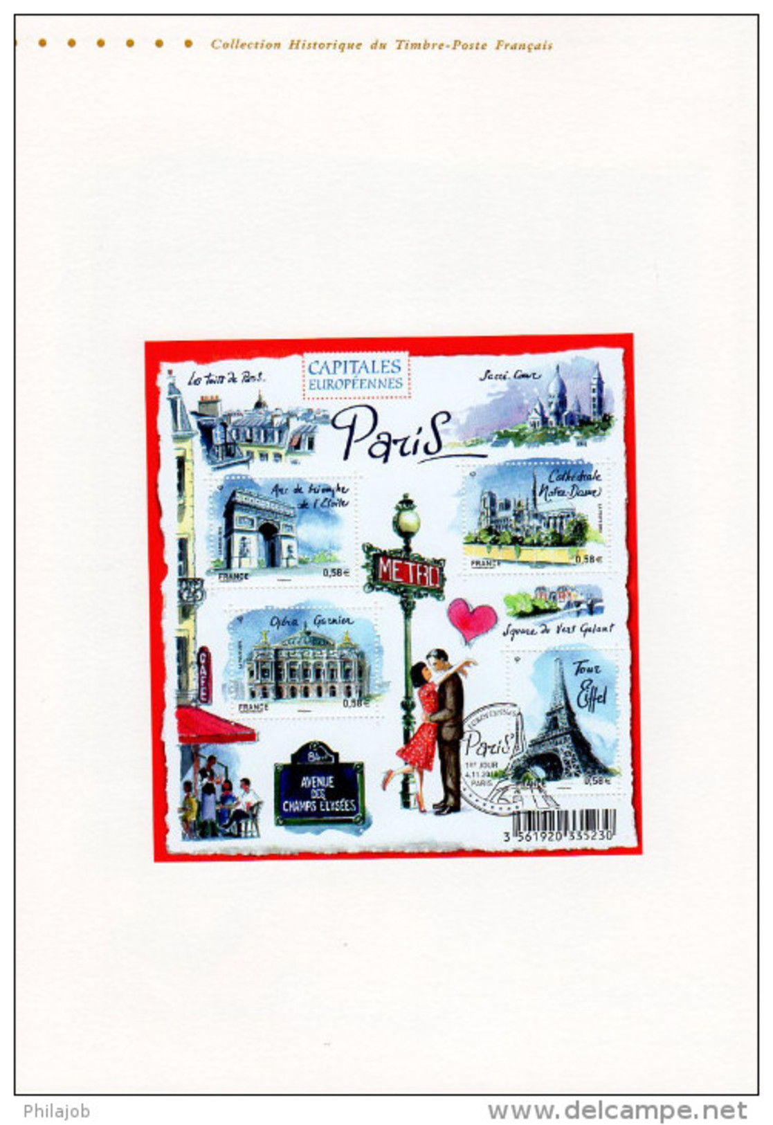 2010 " PARIS / CAPITALE EUROPEENNE " Sur Document Philatélique Officiel 1°Jour De 4 Pages. N° YT F4514. DPO - Monumenti