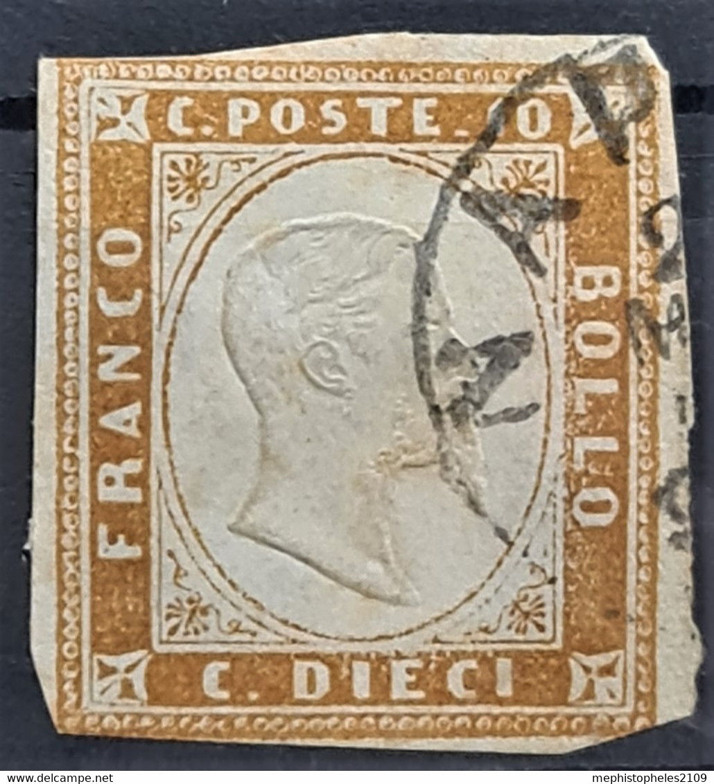 SARDINIA 1863 - Canceled - Sc# 11 - 10c - Sardinien