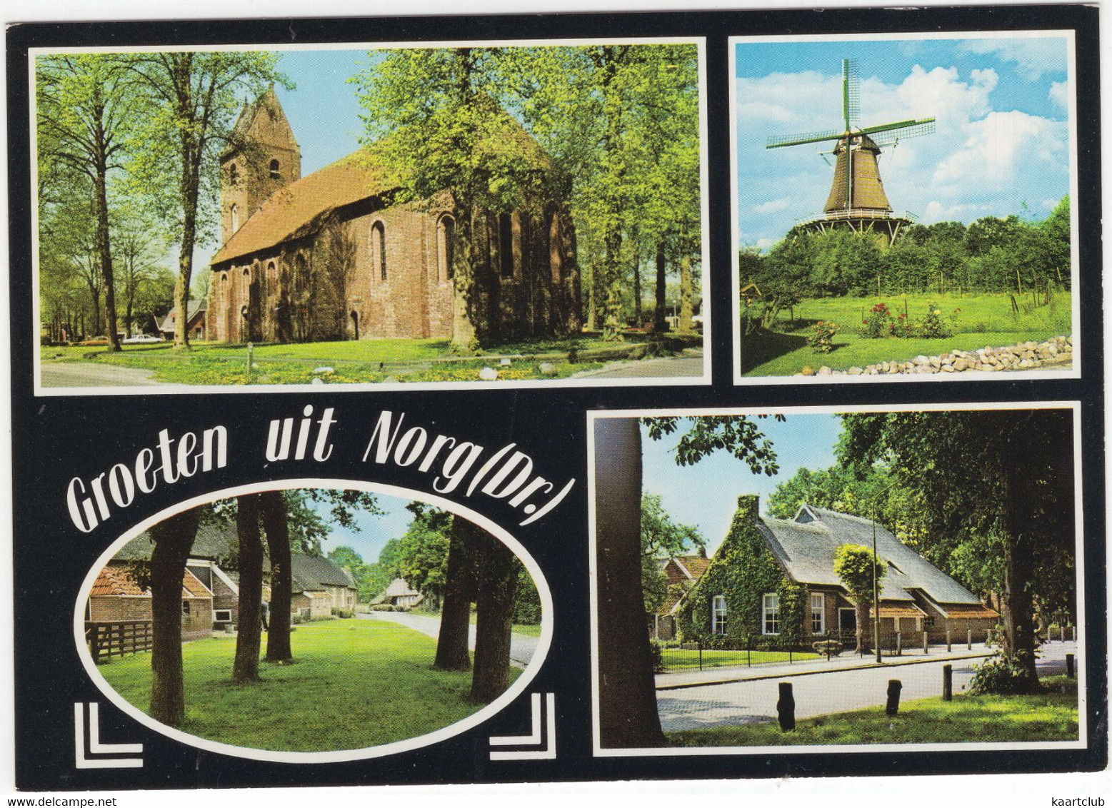 Groeten Uit Norg (Dr.) - Kerk, Molen, Brink, Boerderij - (Nederland/Holland) - L 7289 - Norg