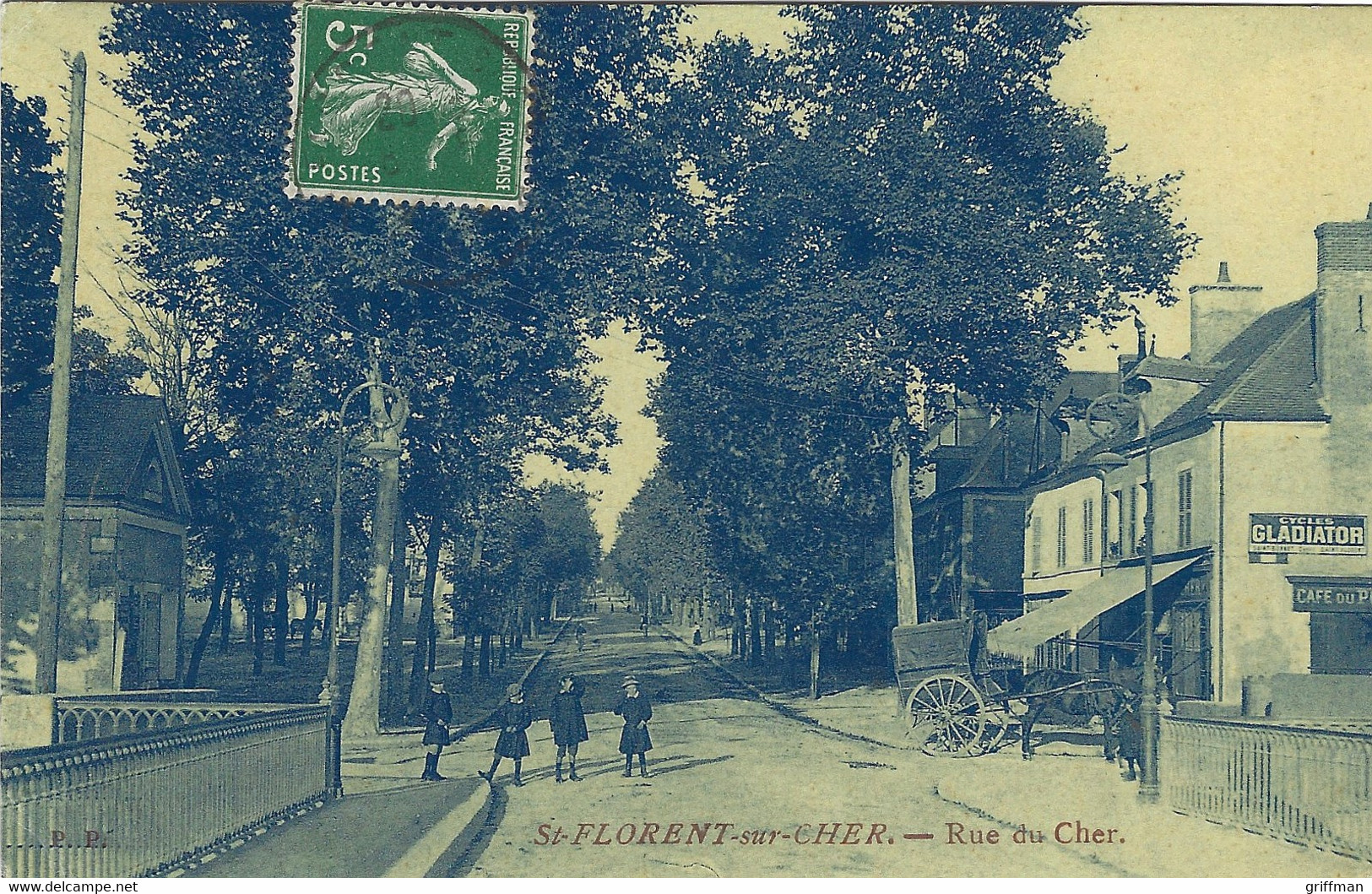 SAINT FLORENT SUR CHER RUE DU CHER 1914 CPA GLACEE TBE - Saint-Florent-sur-Cher