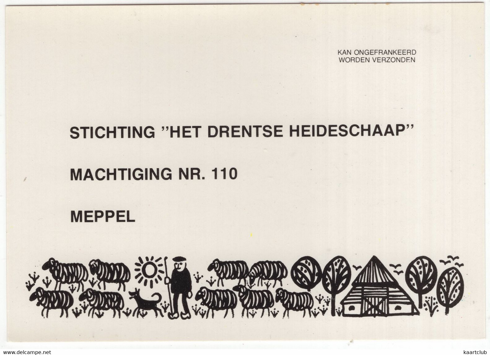 Meppel - Donateurskaart Stichting 'Het Drentse Heideschaap' Tbv Ruiner Schaapskudde - (Nederland/Holland) - Meppel