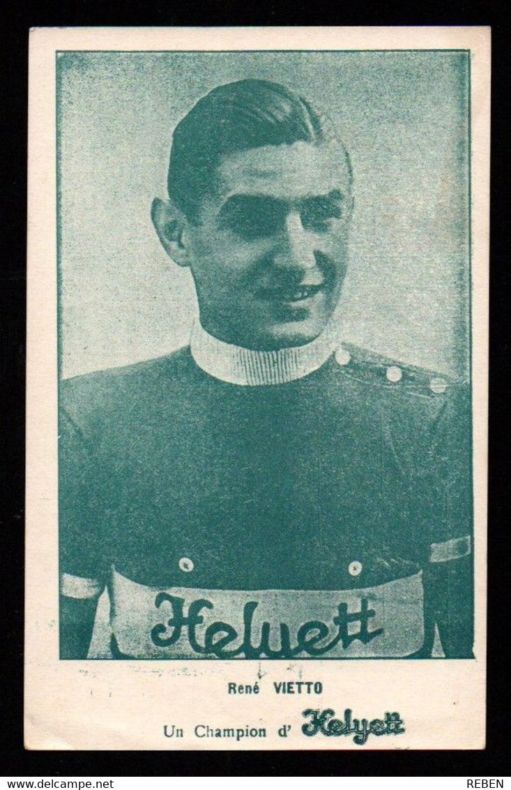 1 Carte - Cycliste Cyclisme -  René VIETTO - Champion Helyett - Cyclisme