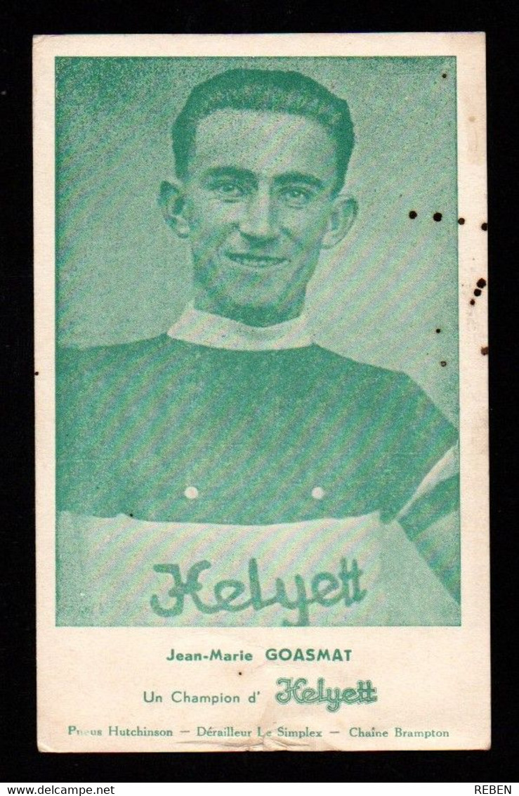 1 Carte - Cycliste Cyclisme -  Jean-Marie GOASMAT - Champion Helyett - Cycling