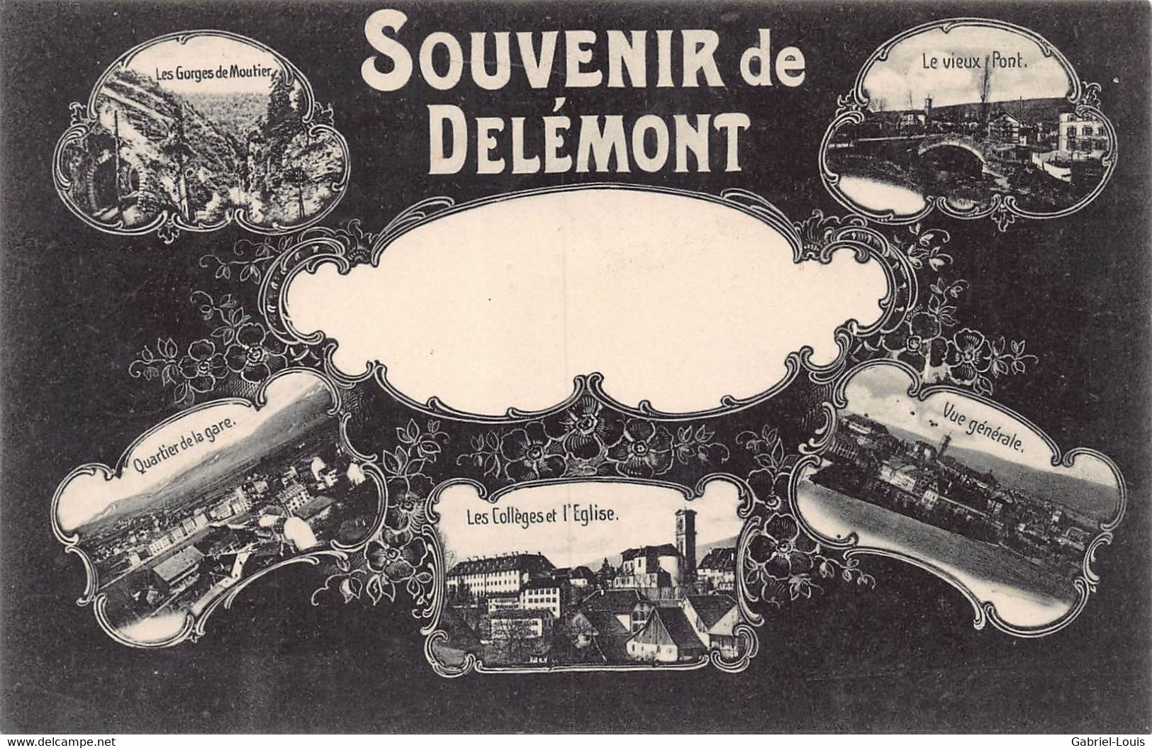 Souvenir De Delémont - Gorges De Moutiers - Le Vieux Pont Quartier De La Gare Collège Er Eglise - Delémont