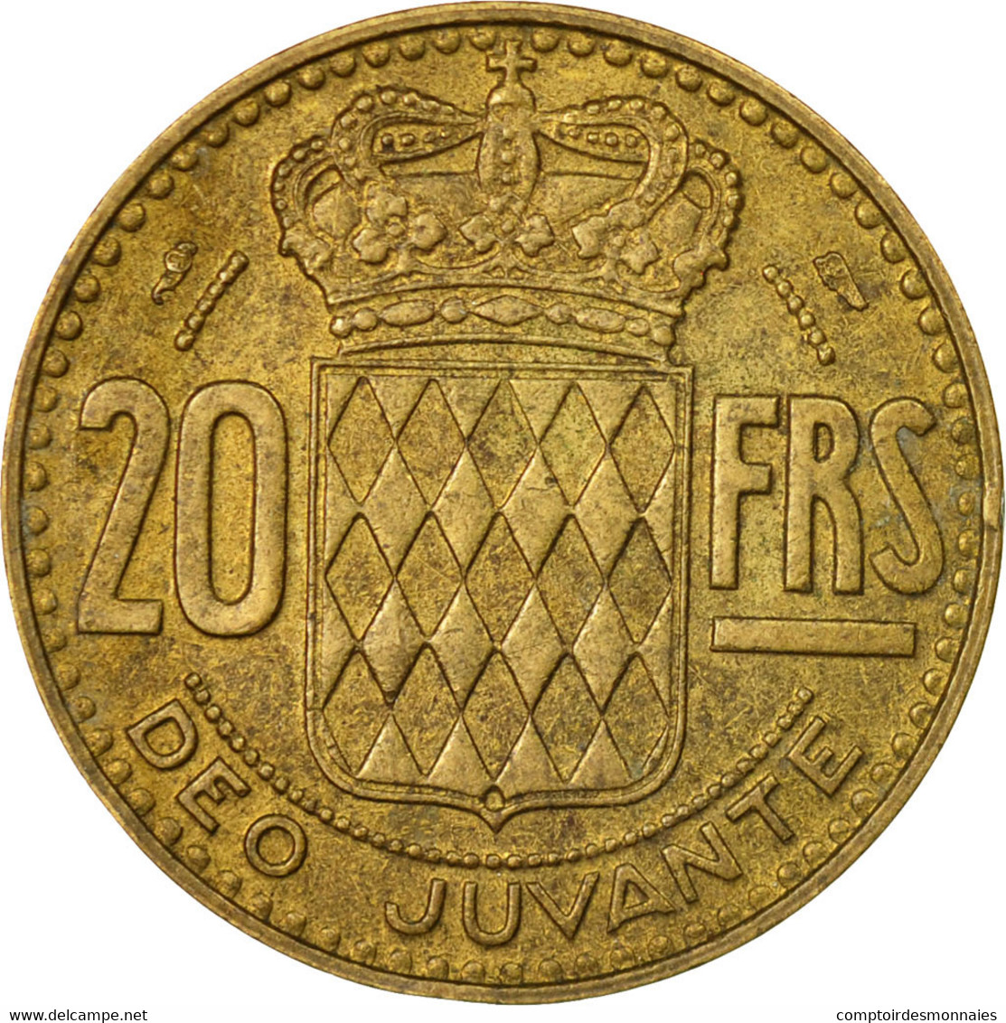 Monnaie, Monaco, Rainier III, 20 Francs, Vingt, 1950, TTB, Aluminum-Bronze - 1949-1956 Old Francs