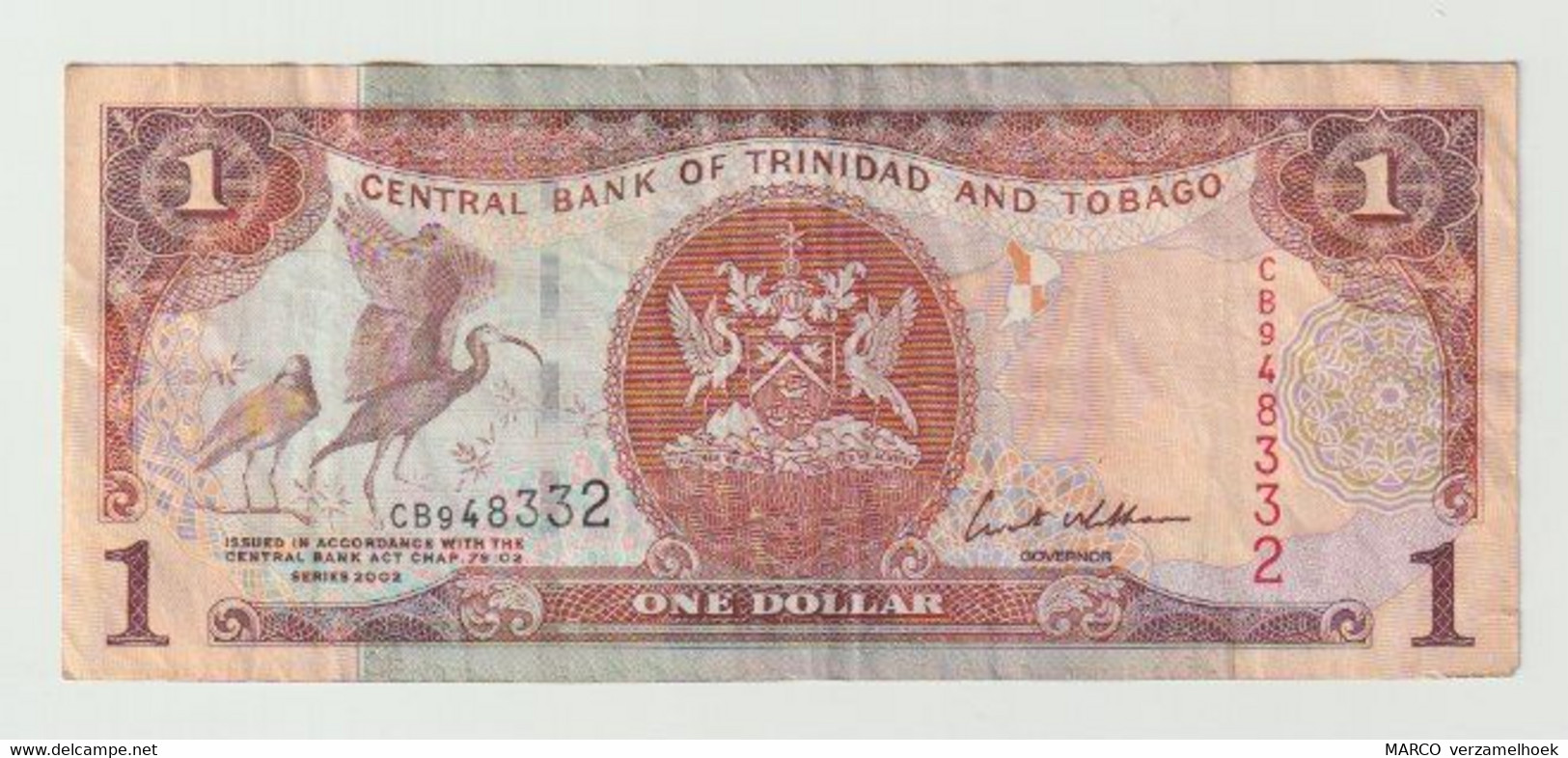 Used Banknote Central Bank Of Trinidad And Tobago 1 Dollar 2002 - Trinidad En Tobago