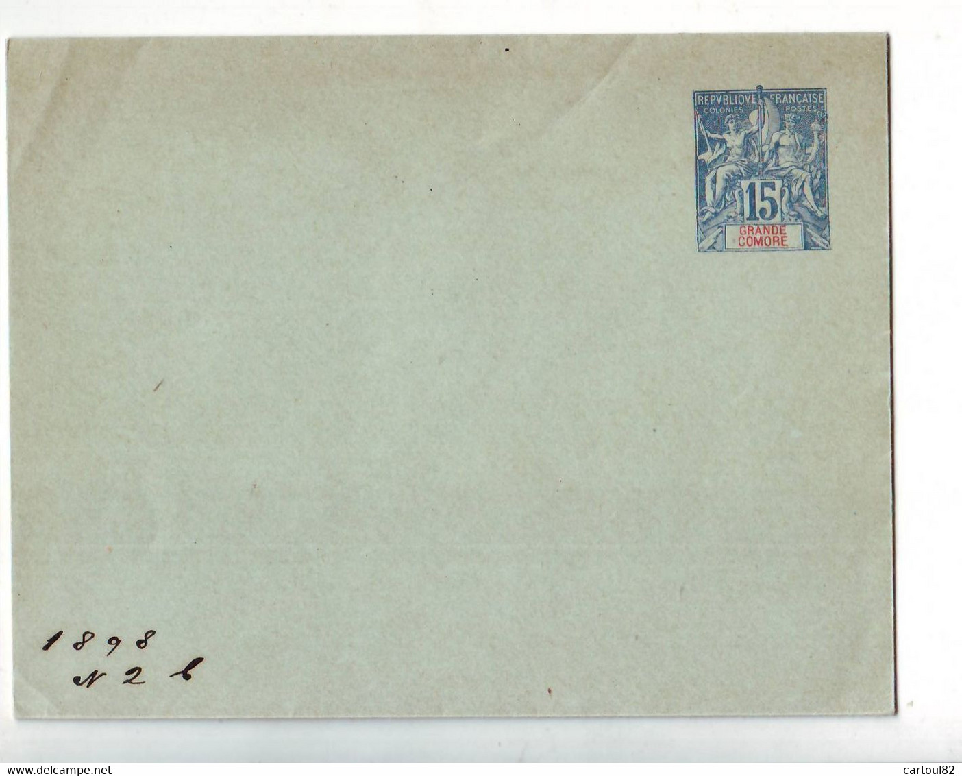 338   ENT Entier Postal  GRANDE COMORE  ENV - Storia Postale