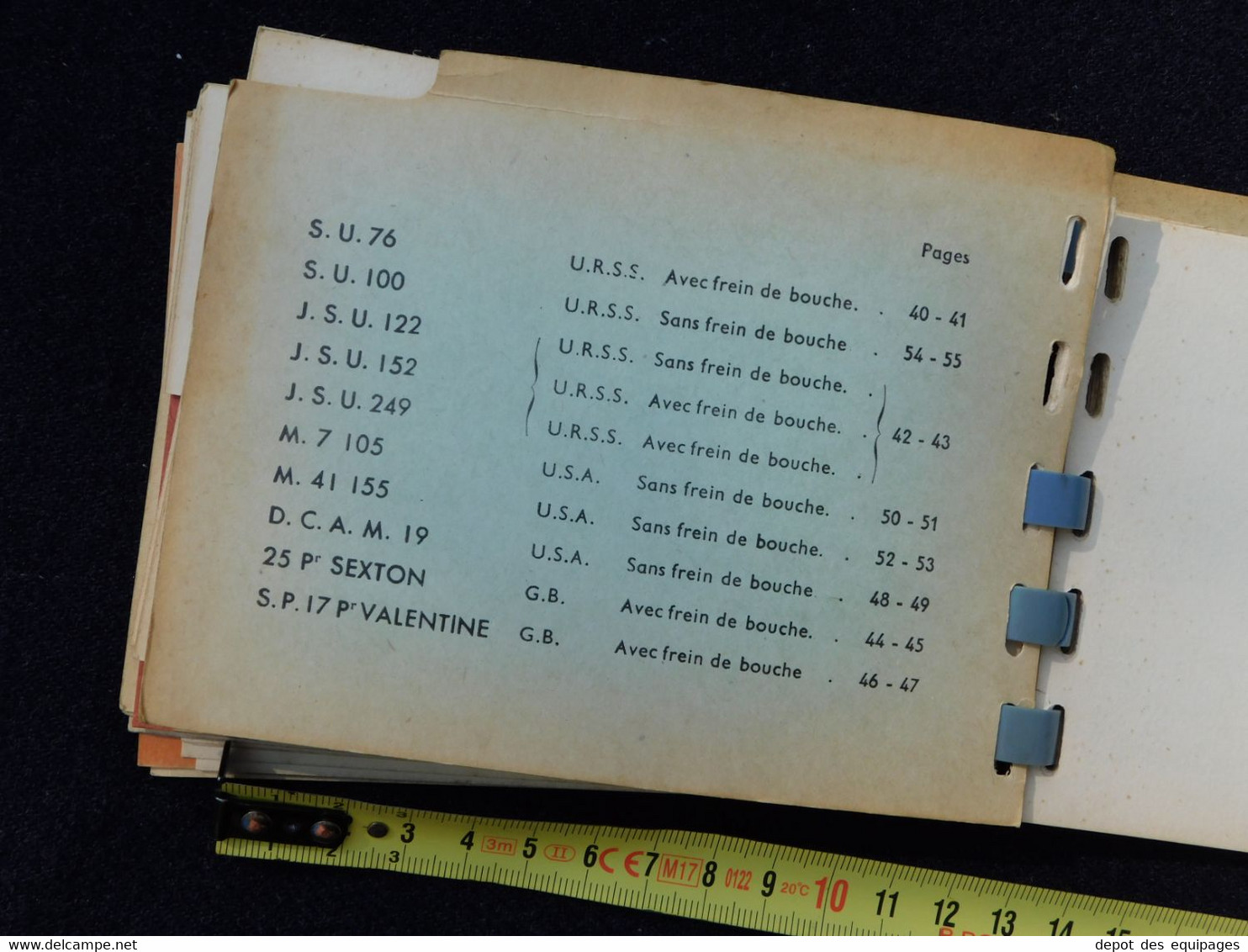 ARME BLINDEE / CAVALERIE : CARNET DE SILHOUETTES ENGINS BLINDES daté 1953