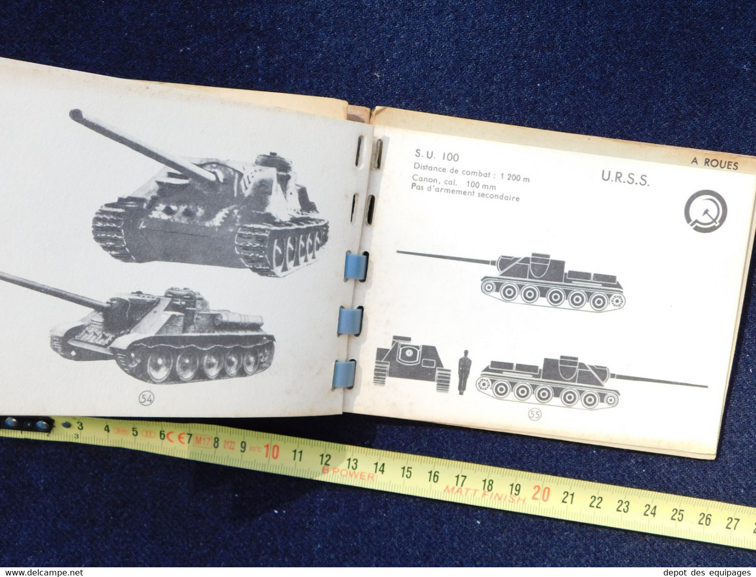 ARME BLINDEE / CAVALERIE : CARNET DE SILHOUETTES ENGINS BLINDES daté 1953