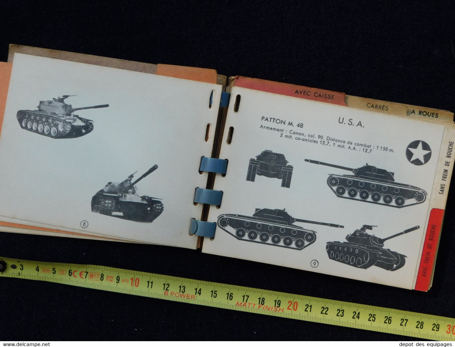 ARME BLINDEE / CAVALERIE : CARNET DE SILHOUETTES ENGINS BLINDES daté 1953