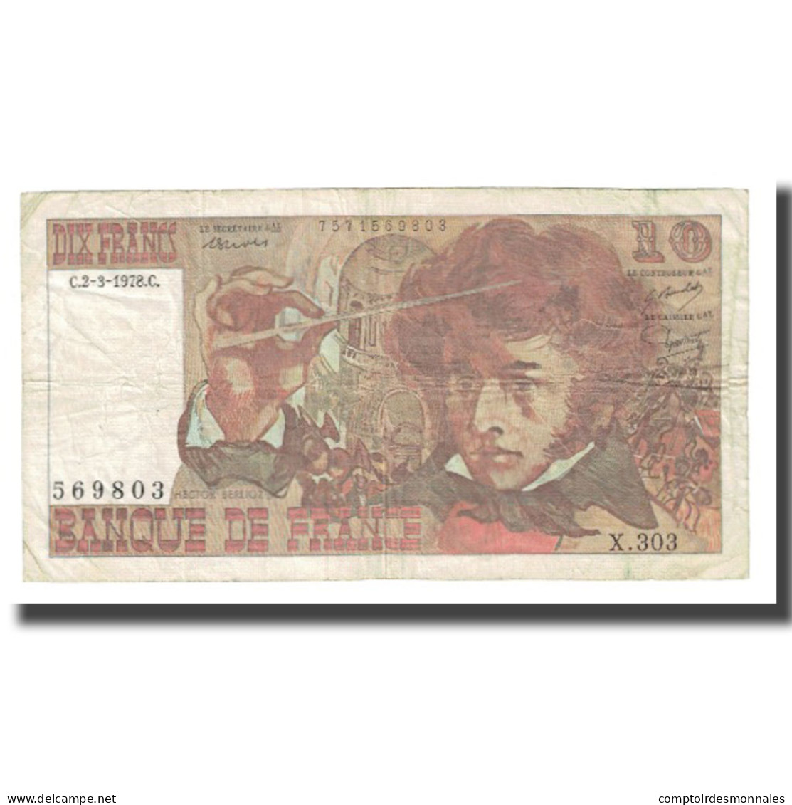 France, 10 Francs, 1978, 1978-03-02, TB, Fayette:63.23, KM:150c - 10 F 1972-1978 ''Berlioz''