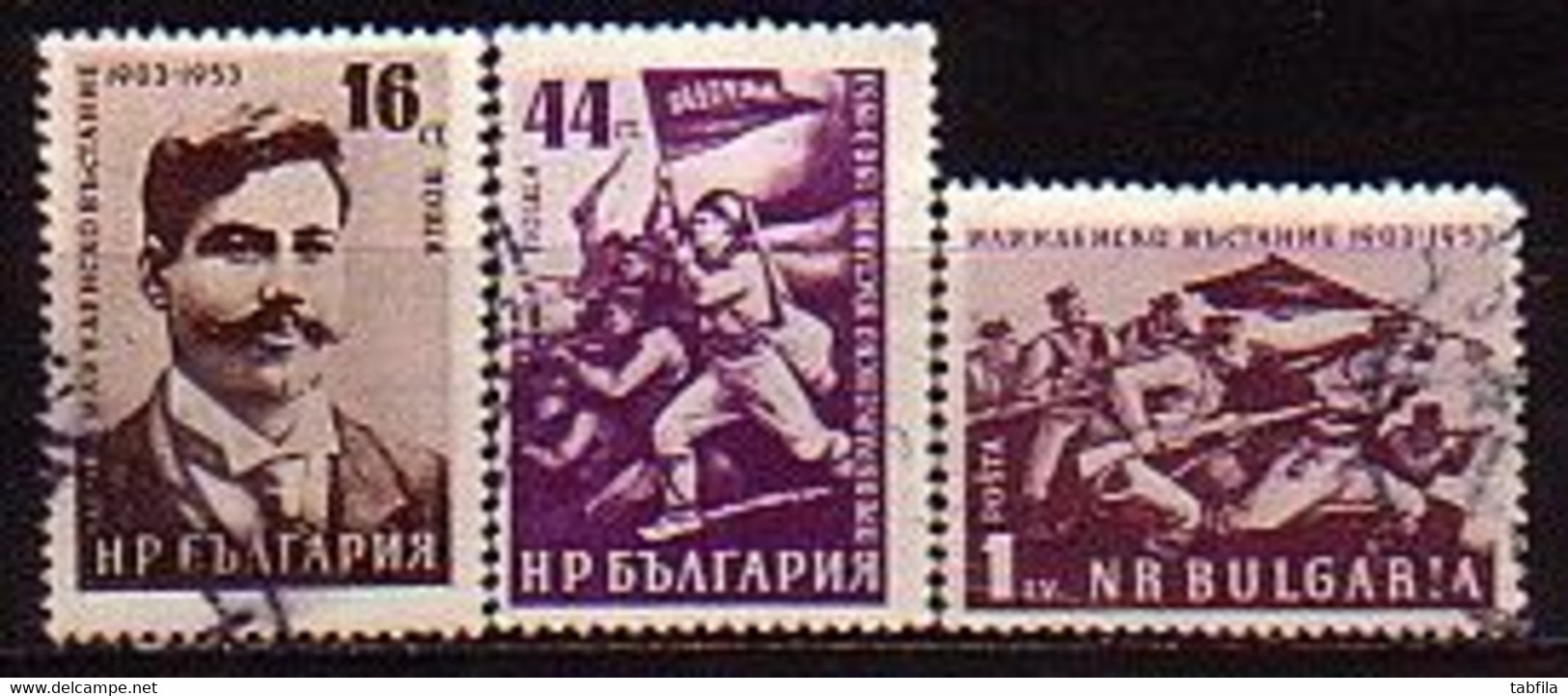 BULGARIA - 1953 - Insurrection D'Ilinden - Gotse Delchev  - 3v (O) Yv 755 / 57 - Used Stamps