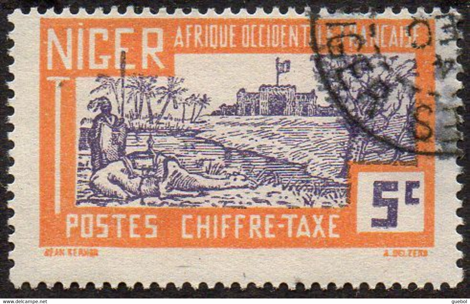 Niger Obl. N° Taxe 11 - Chameau Baraqué Le 5c Jaune-foncé Et Violet - Used Stamps