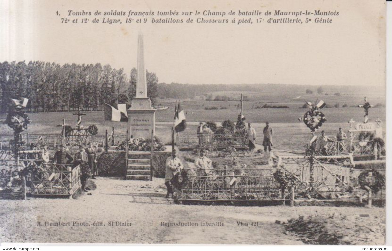 Bataille Maurupt Le Montois Tombes Des Soldats Francais Varte Postale Animee  1915 - Vitry-la-Ville