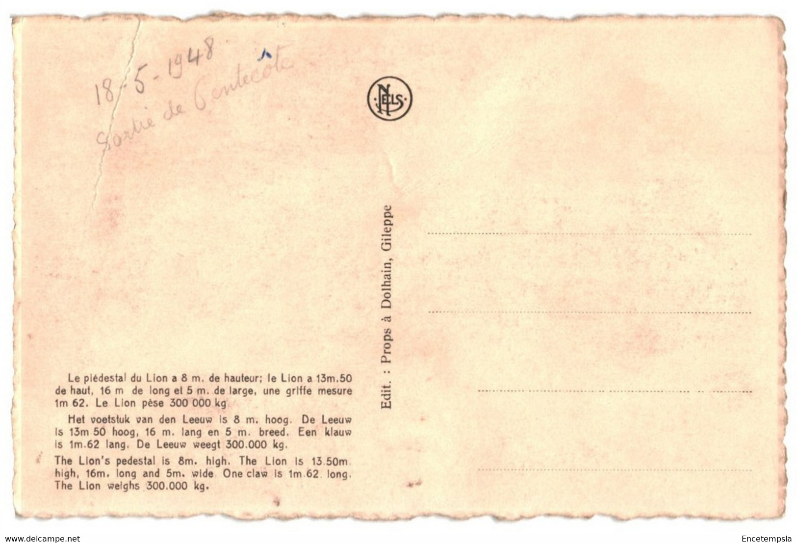 CPA -  Carte Postale -Belgique  Gileppe Le Lion -1948 VM35690 - Gileppe (Stuwdam)