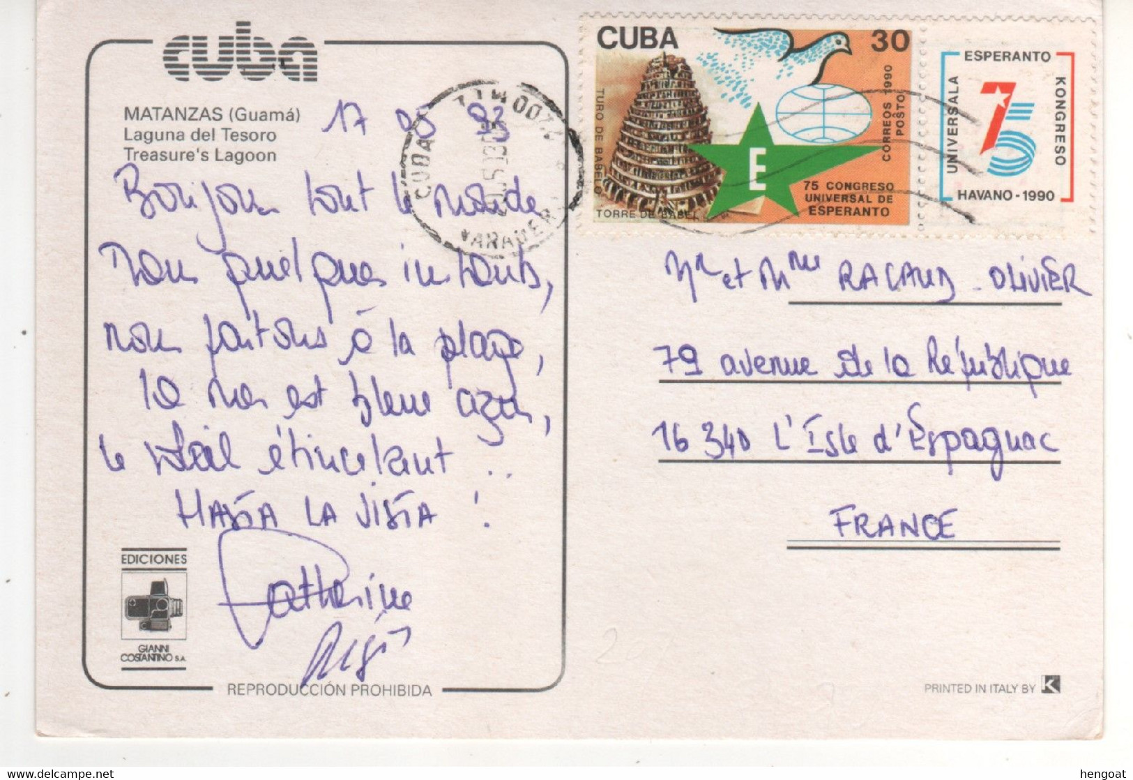 Timbre , Stamp   " 75 è Congrès Espéranto + Vignette " Sur CP , Carte , Postcard  Du 20/05/1993 - Briefe U. Dokumente