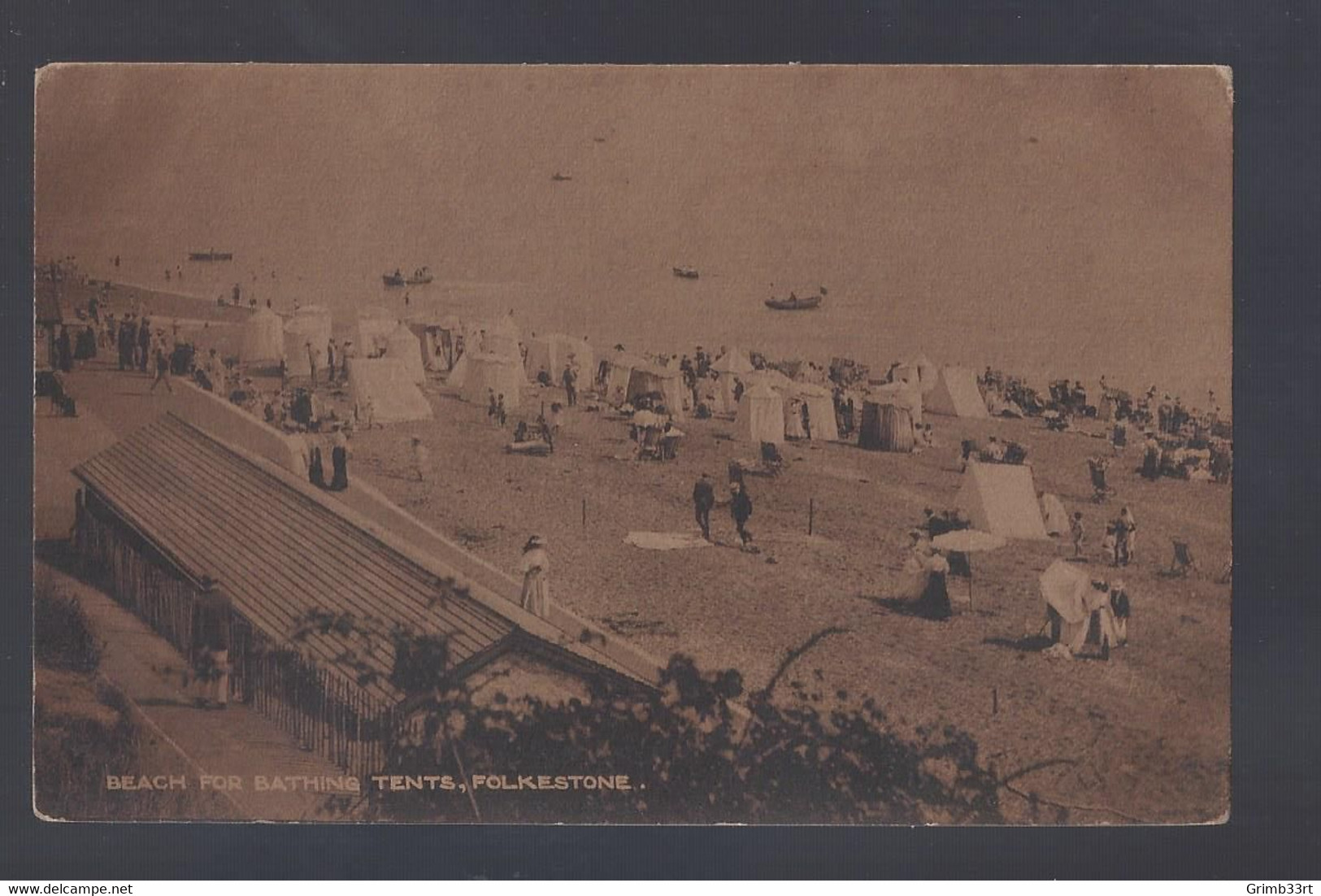 Folkestone - Beach For Bathing Tents - Postkaart - Folkestone